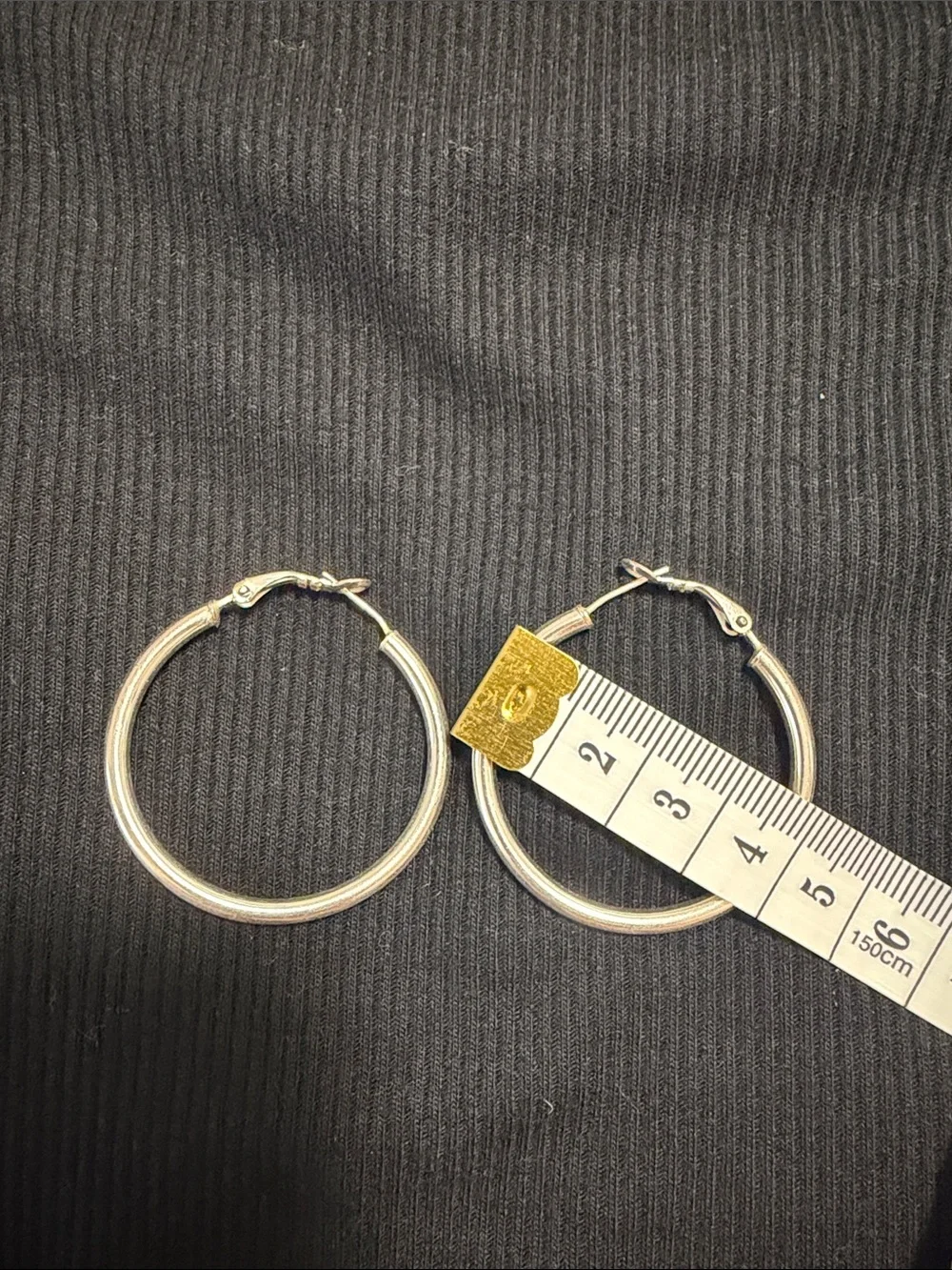 4cm silver hoops Hoop Earrings - Classic Women's Hoops - Picture 2 of 2
